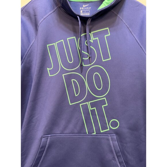 Nike Dri-Fit Just Do It. Hoodie Sweatshirt Jacket Mens Size L Blue Activewear - Picture 4 of 11